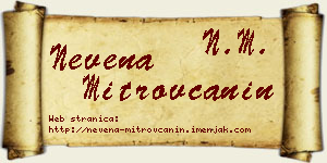 Nevena Mitrovčanin vizit kartica